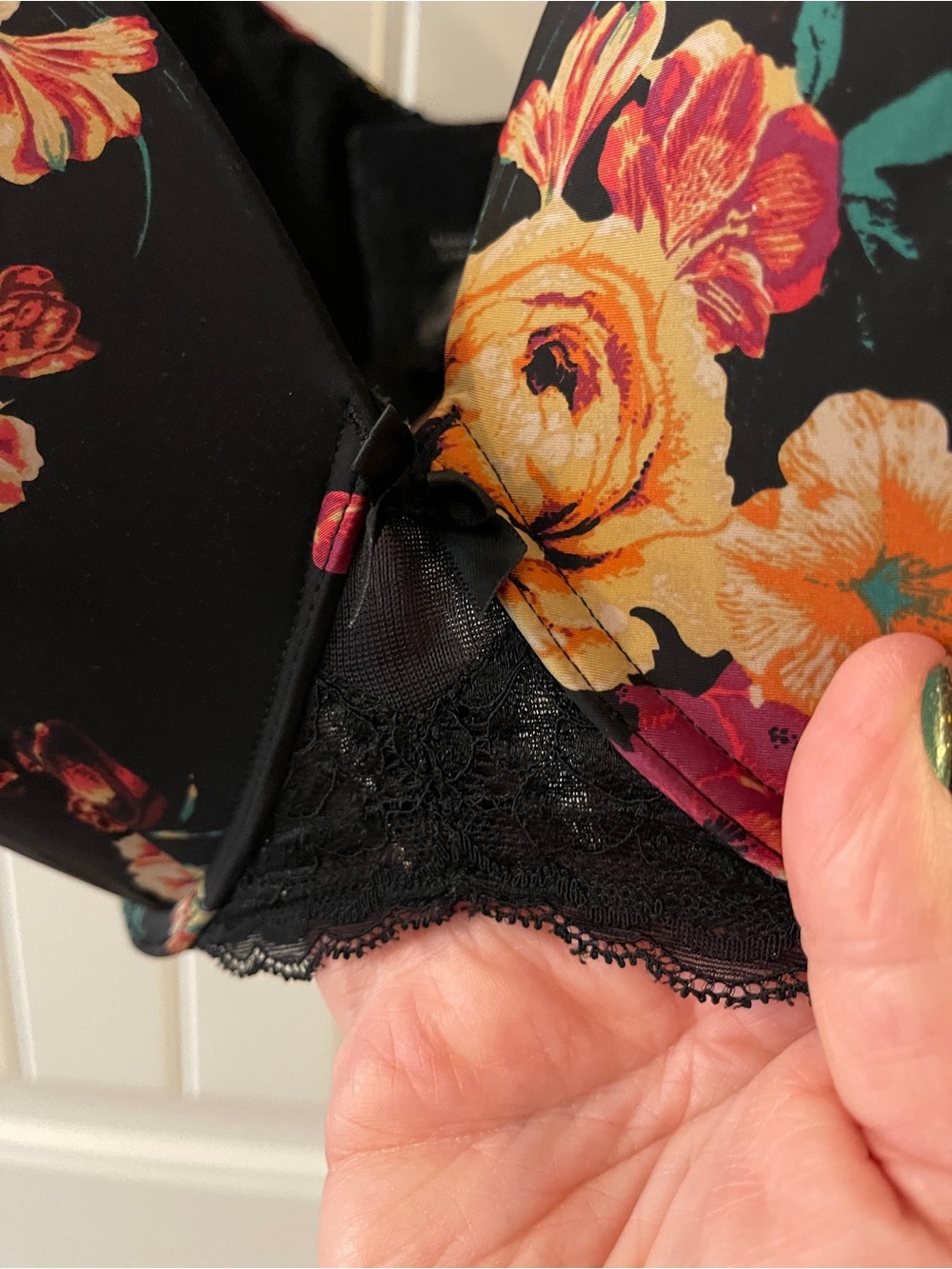 Floral Molded Black T-Shirt Bra - Women Intimates - Picture 5 of 5